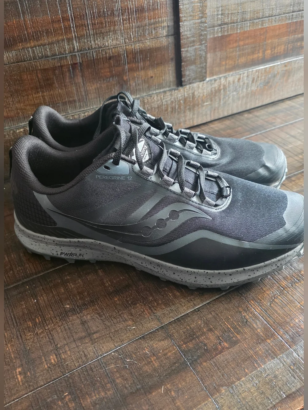 Saucony Peregrine 12 Trail Shoes Running Black/Charcoal Mens 13W